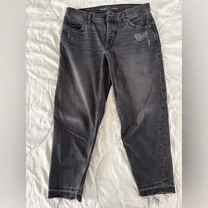 Old Navy Slim Straight Distressed Black Jeans